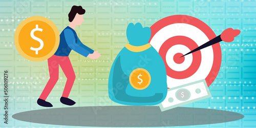 2d illustration business target concept