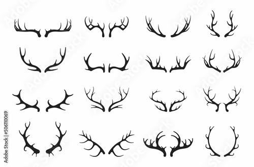 Foto Deer antlers vector set