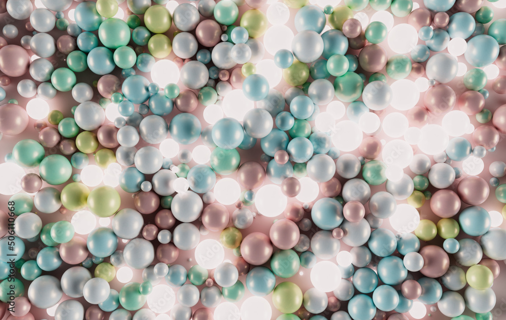 Composizione di sfere colorate e luminose Composizione di sfere colorate e luminose
