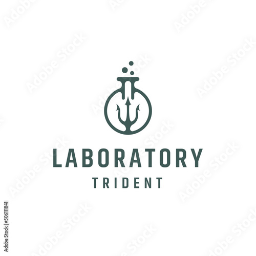Labs and trident logo icon design template flat vector