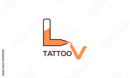 Tattoo logo design vector templet, 