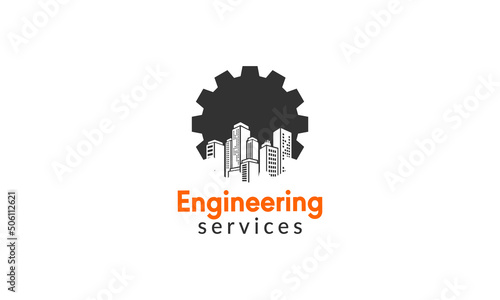 engineering services logo design vector templet, 