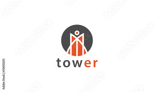 Tower logo design vector templet, 