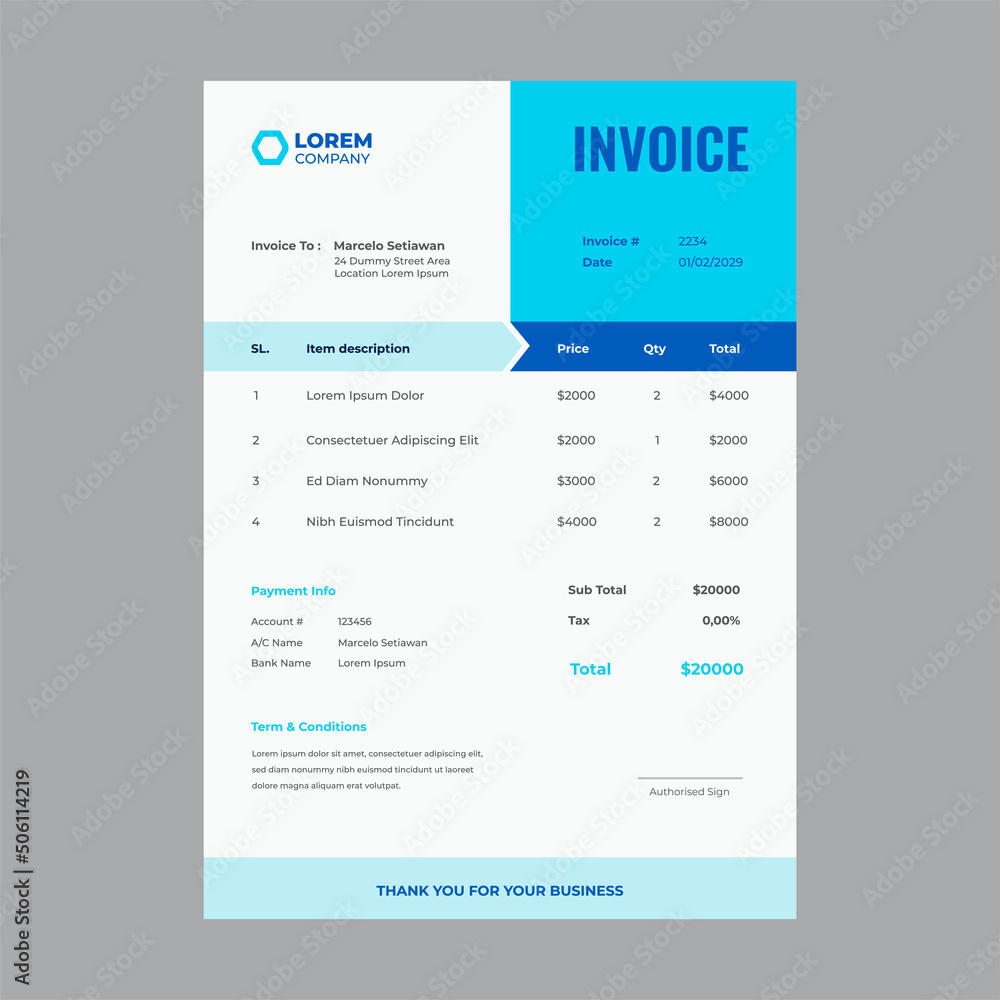 Minimalist Invoice Template Minimalist Invoice Template