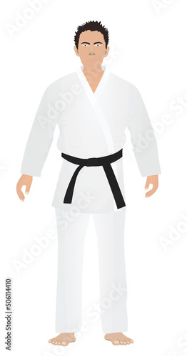Man in karate suit. vector