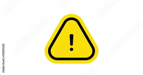 Warning, Warning sign Icon modern animation on white background