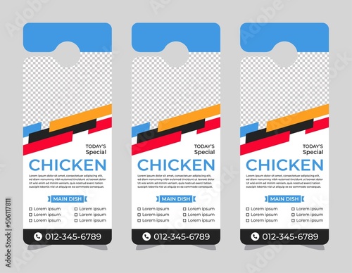 corporate door hanger modern Door hanger, do not disturb and make up room sign Door hanger design template, hotel knob design. Vector door hanger.	