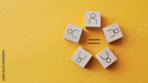 Photos The image of people in a circle and the sign is equal
