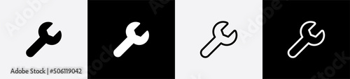 Wrench icon. Spanner symbol, vector illustration
