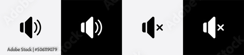 Speaker volume icon. Loudspeaker ring symbol. Music audio sound vector sign. photo