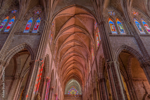 The interior of the National Pledge Cathedral in Quito, Ecuador
