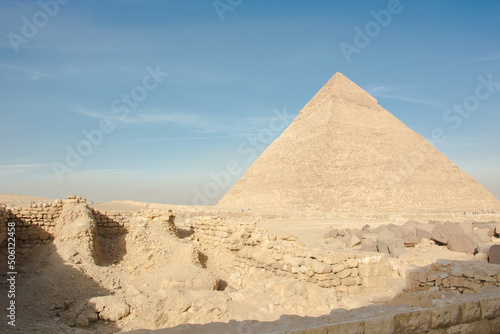 Ruins of the city of historic city Egypt  Stone Cairo  Desert  Egypt desert  Pyramid  old stone  Pyramid of Khafre  Sahara