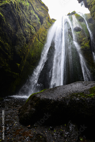 Glj  frafoss  or Gljufrabui  waterfall  a small waterfall hidden on a narrow canyon near the more famous Seljalandsfoss  southern Iceland