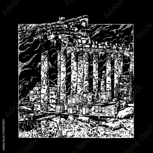 kingdom death metal hand draw illustration and horror art