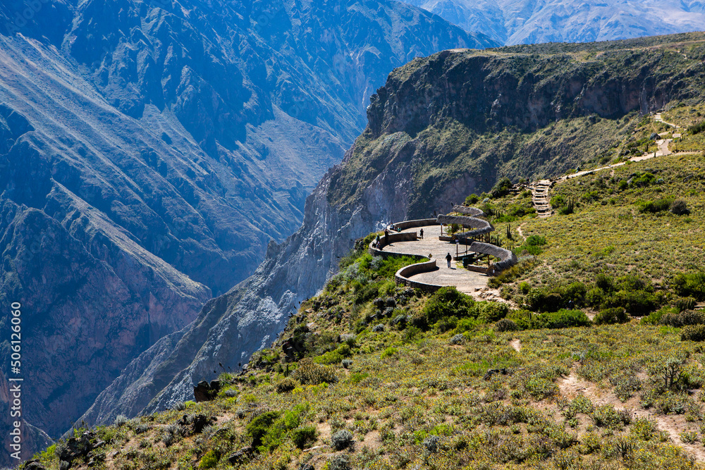 View of Colca Canyon in Peru. It is one of the deepest canyons in the world. Beautiful nature in latin America. View of Colca Canyon in Peru. It is one of the deepest canyons in the world. Beautiful nature in latin America.