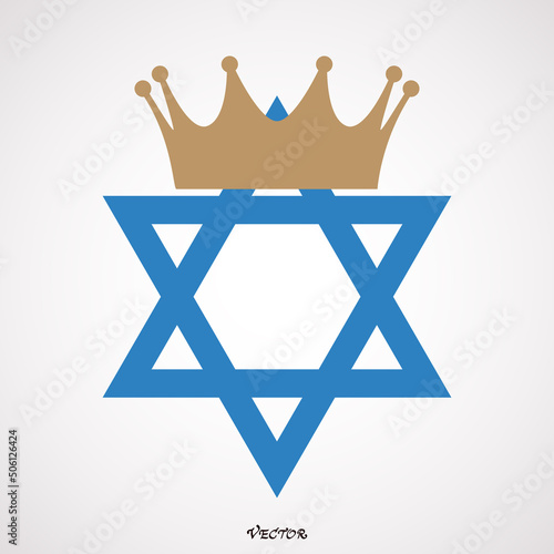 King David Logo a Crown and Jews Star Symbol