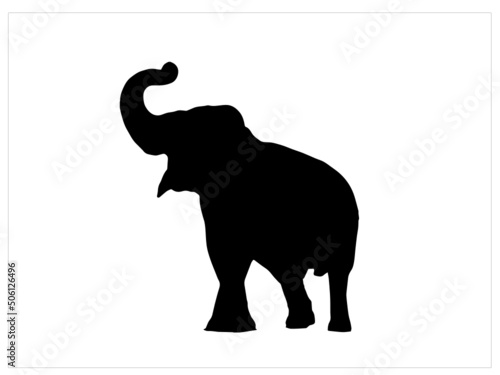 Elephant animal Illustration Black Silhouette Stock Vector Image for free EPS
