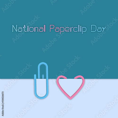 Illustration for National Paperclip Day – May 29, 2022. Poster of paperclip. Male and female symbol.