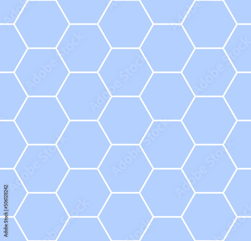 Abstract seamless geometric blue honeycomb pattern.