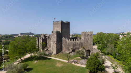 Aerial view of Guimaraes Castle in Portugal