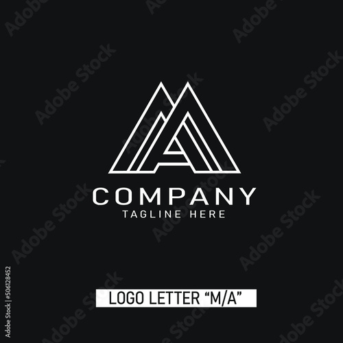 m a ma am initial logo design vector graphic idea creative