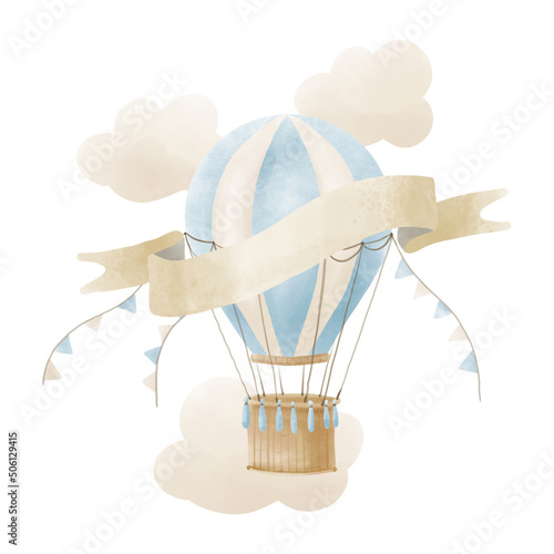 Photography Hot Air Balloon Template for Birthday or Greeting cards