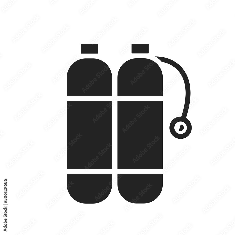 diving oxygen balloons icon. scuba and sea vacation symbol. isolated vector image diving oxygen balloons icon. scuba and sea vacation symbol. isolated vector image