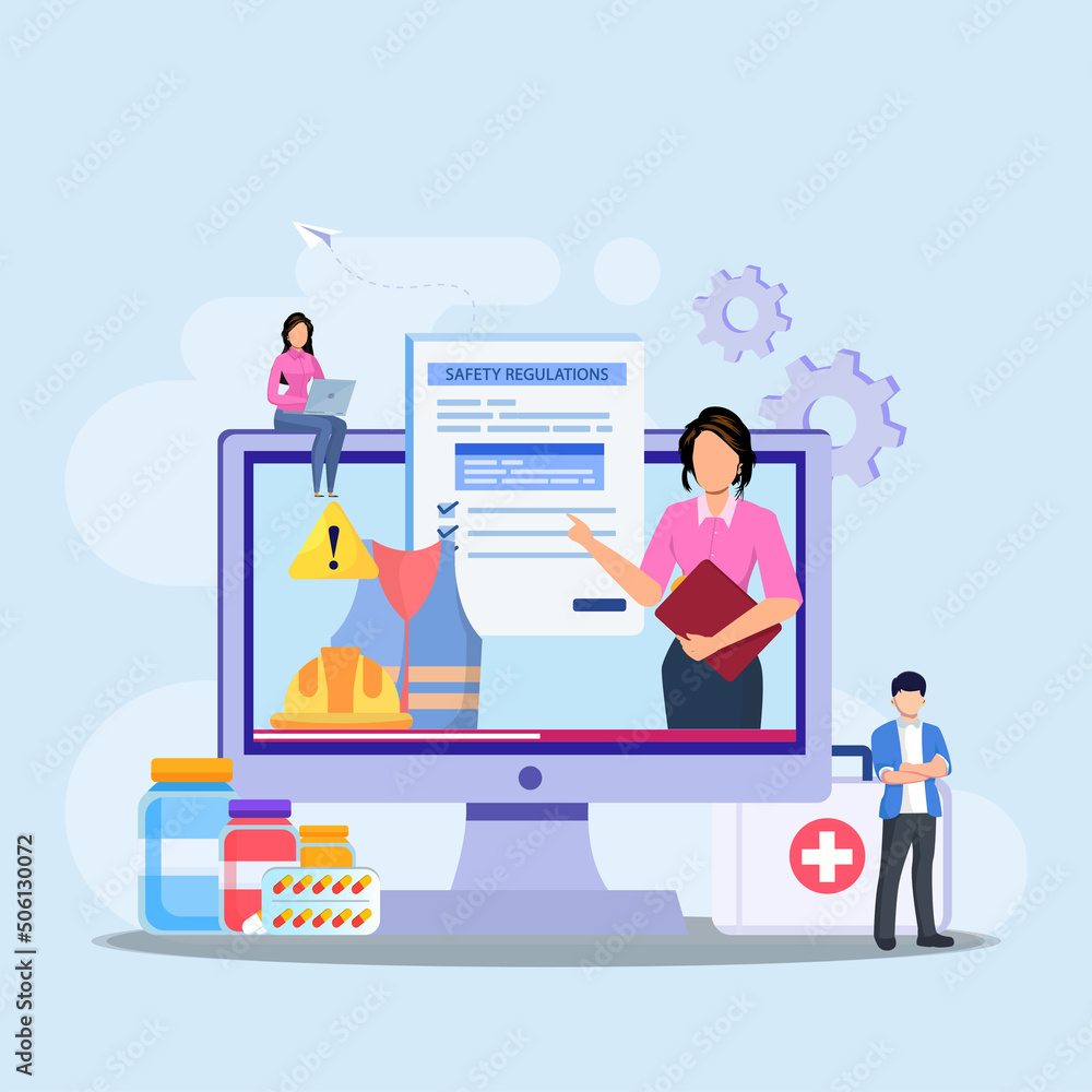 OSHA online service or platform vector. Occupational safety and health administration. OSHA online service or platform vector. Occupational safety and health administration.