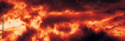 The red sky background looked like smoke and fire. bomb Violent. for wallpaper, backdrop and design.