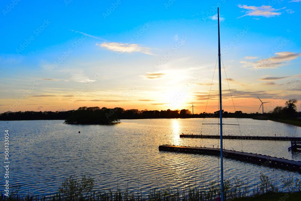 sunset on the lake