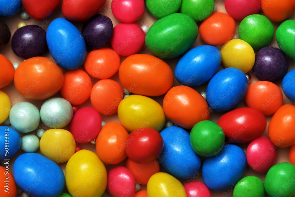 Bright multicolored background of round candies Bright multicolored background of round candies