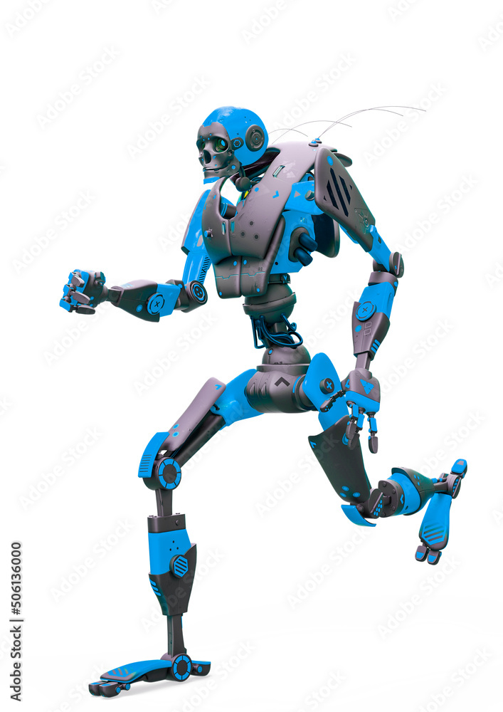 skull bot running in a white background skull bot running in a white background