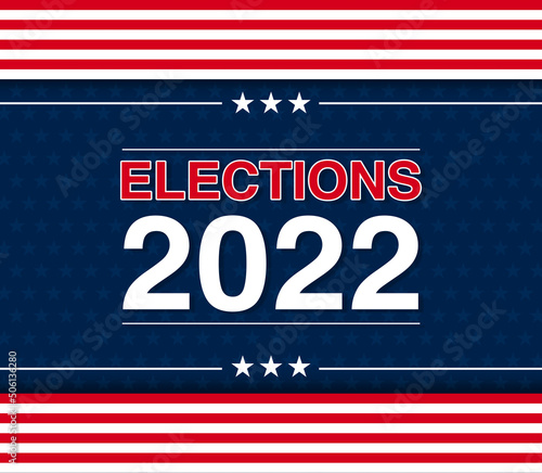 United States Elections 2022 Abstract Background in Patriotic Colors. Modern elections concept wallpaper.
