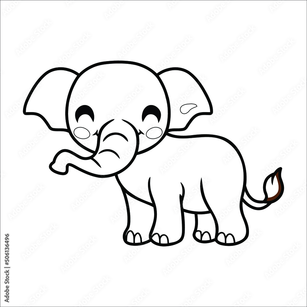 Cute little elephant cartoon Coloring page Cute little elephant cartoon Coloring page
