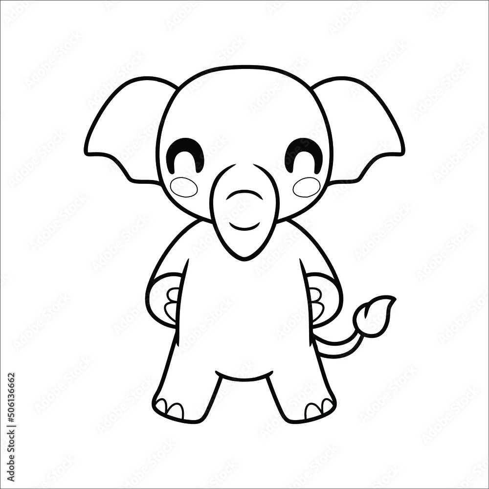 Cute little elephant cartoon Coloring page Cute little elephant cartoon Coloring page