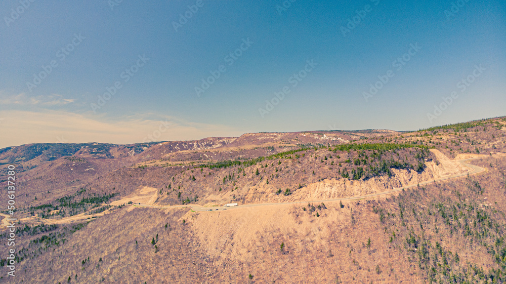 The Mountain Rock formation seen with no trees in Cape Breton Island The Mountain Rock formation seen with no trees in Cape Breton Island