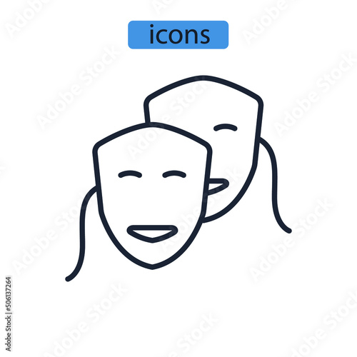 mask icons symbol vector elements for infographic web