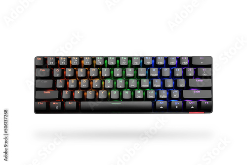 gaming keyboard with backlight isolated on a white background