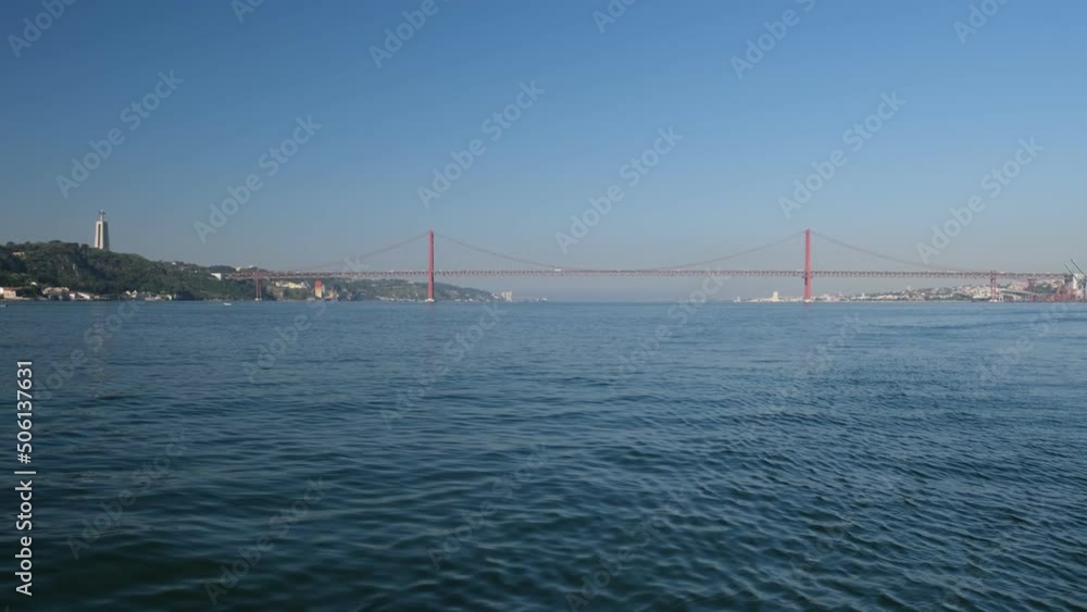 View of the 25 April bridge from a ferry View of the 25 April bridge from a ferry