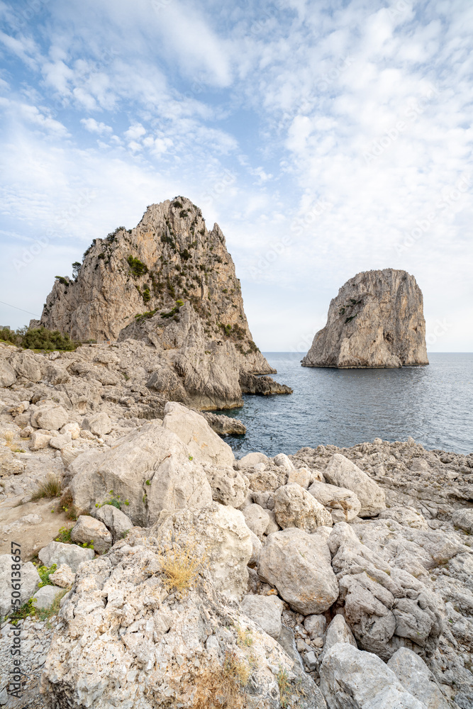 Faraglioni rocks near the coast of Capri, Italy