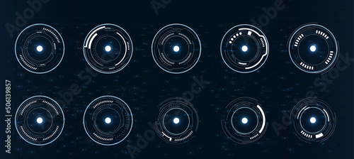 Vector circle HUD set