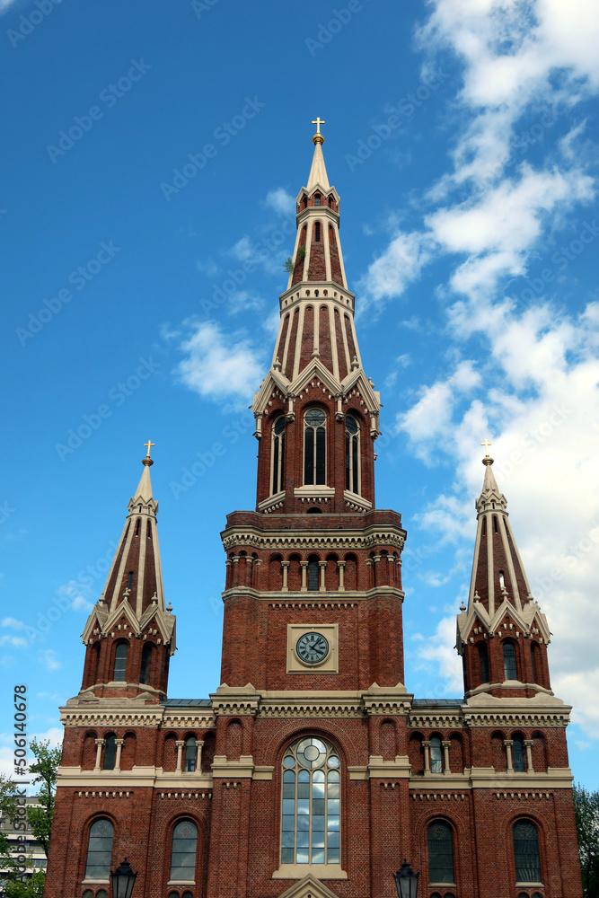 Church of St. John in Lodz.  Currently a Roman Catholic Church of the Jesuits. Lodz, Poland