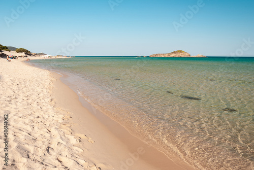 Veduta della splendida spiaggia di Su Judeu  vicino a Domus de Maria  in Sardegna  Italia  Europa 