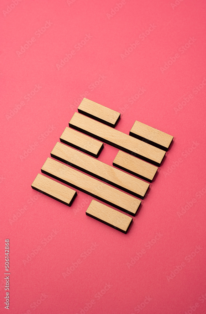 Gene Key 48 wood hexagram i ching on pink background Gene Key 48 wood hexagram i ching on pink background