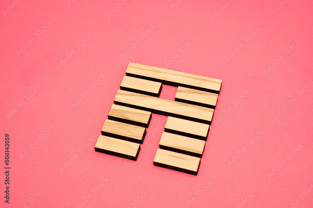 Gene Key 35 wood hexagram i ching on pink background Gene Key 35 wood hexagram i ching on pink background
