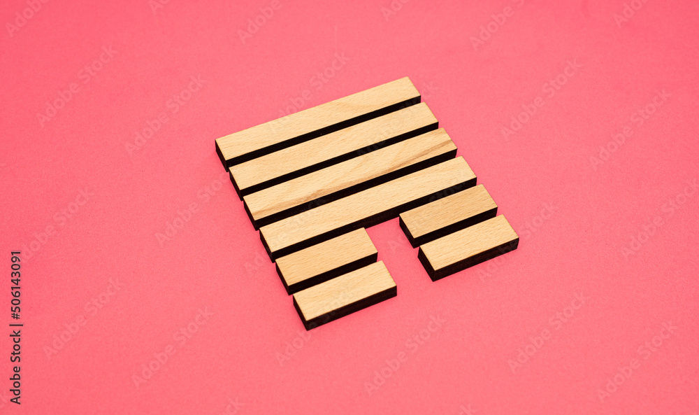 Gene Key 33 Hexagram wood i ching on pink background Gene Key 33 Hexagram wood i ching on pink background