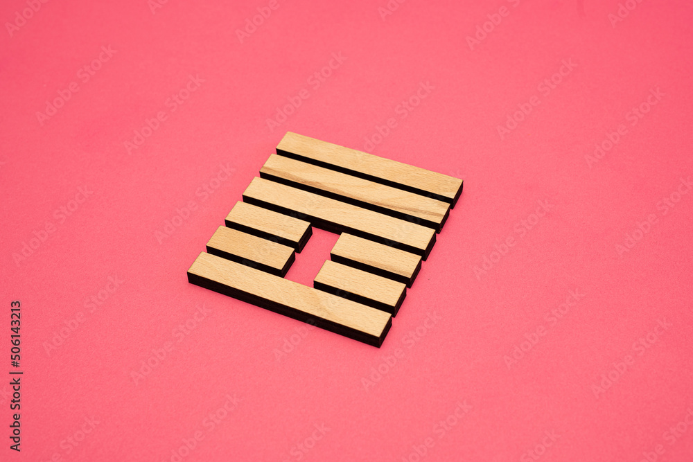 Gene Key 25 Hexagram wood i ching on pink background Gene Key 25 Hexagram wood i ching on pink background