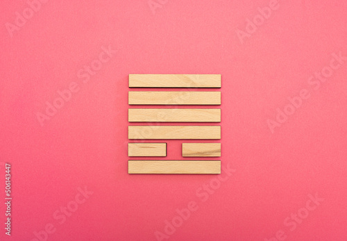 Gene Key 13 Hexagram wood i ching on pink background
