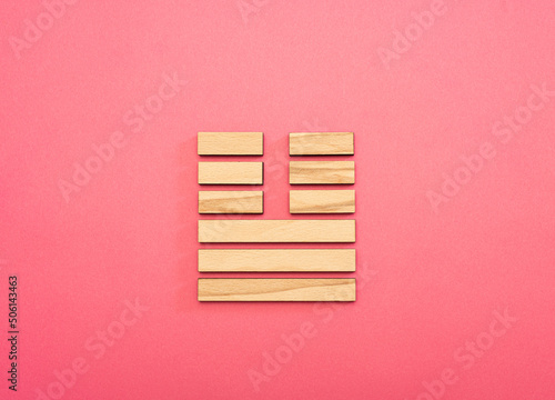 Gene Key 11 Hexagram wood i ching on pink background