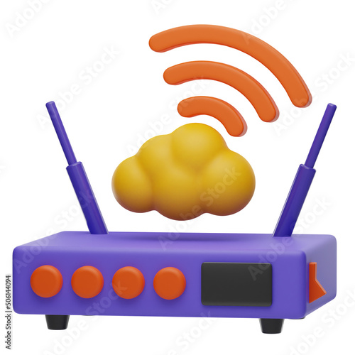 Fotografi Cloud Datacenter Technology icon 3d rendering on white isolated background